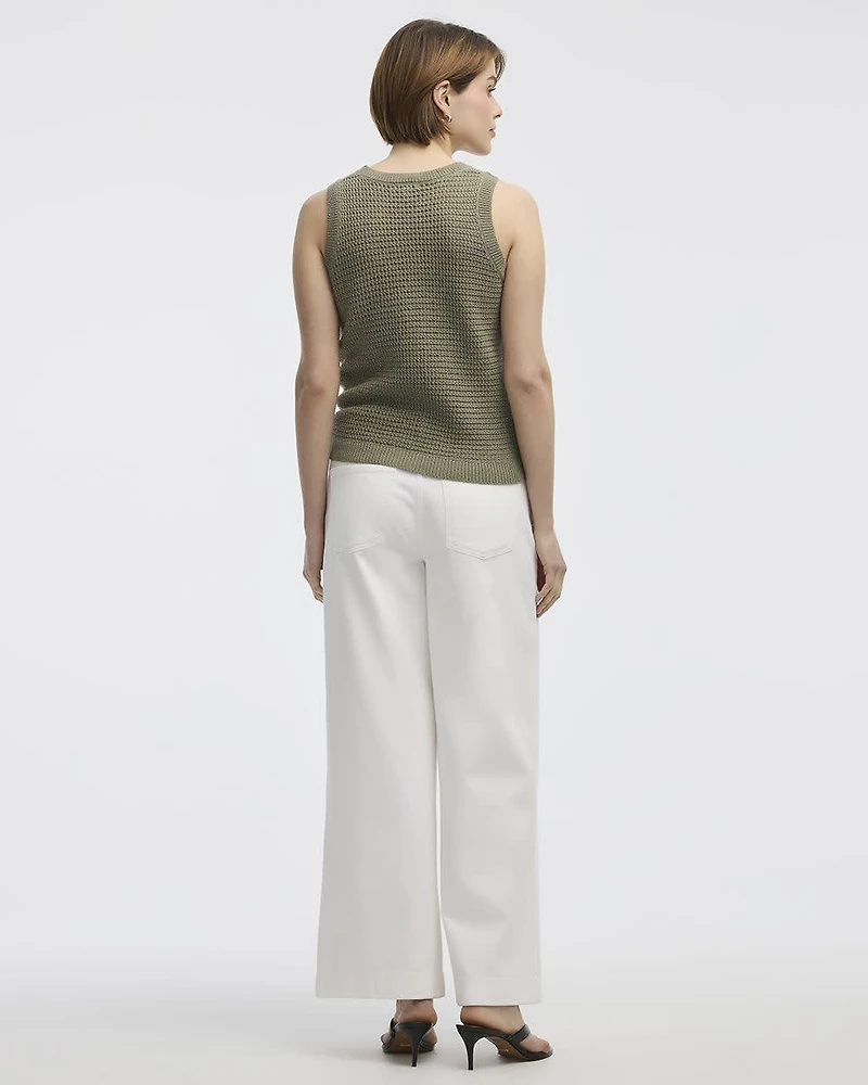 Crew-Neck Tank with Fancy Stitches