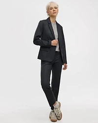Pantalon pied-de-poule à taille haute et jambe droite