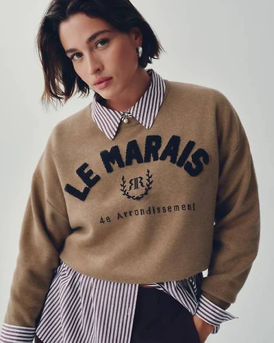 Pull à col rond manches longues avec broderie