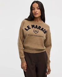 Pull à col rond manches longues avec broderie
