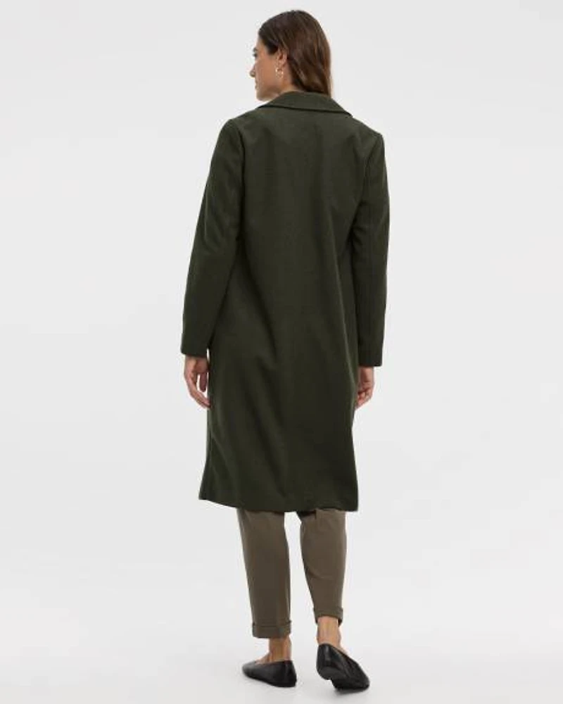 Long Coat with Two-Button Closure