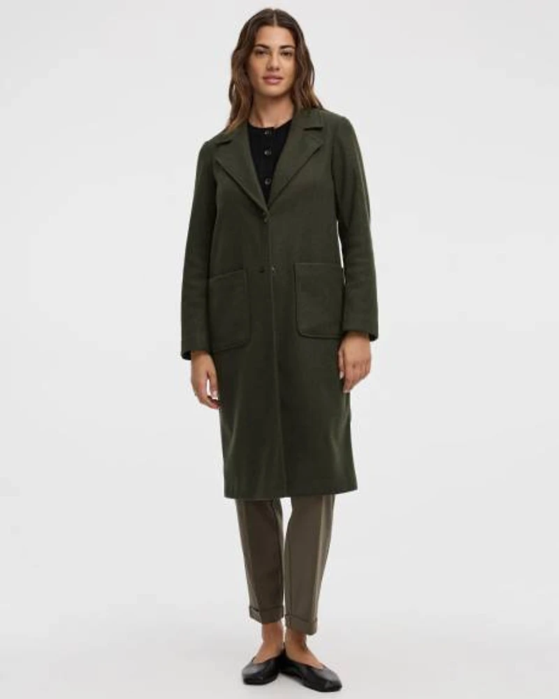 Long Coat with Two-Button Closure