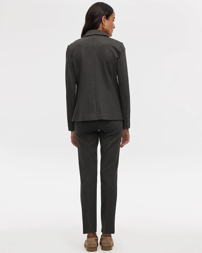 Fitted One-Button Knit Blazer