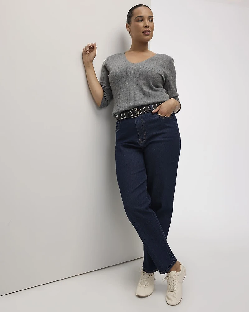 Tapered-Leg High-Rise Jean