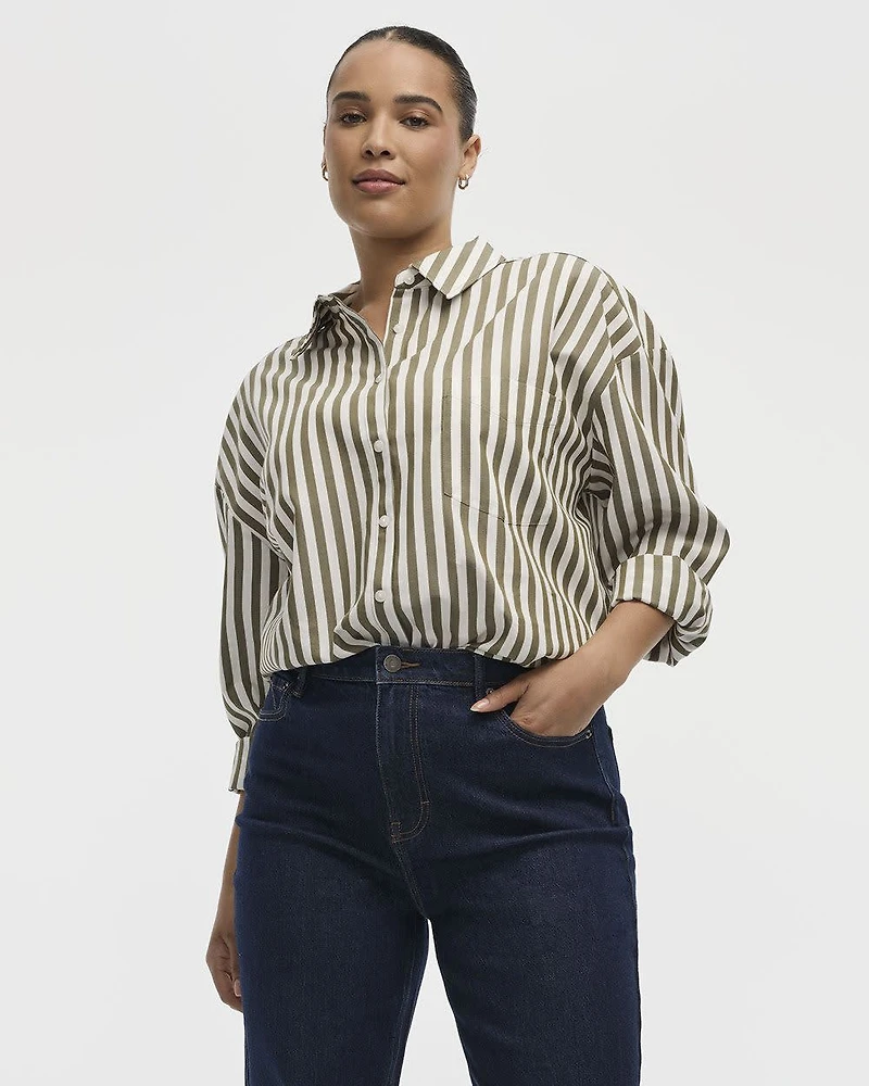 Chemise rayée à manches longues