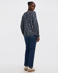 Split-Neck 3/4-Sleeve Blouse