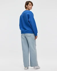 Long-Sleeve Crew-Neck Fleece Sweatshirt with Quotes