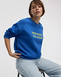 Long-Sleeve Crew-Neck Fleece Sweatshirt with Quotes