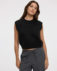 Sleeveless Crew-Neck Sweater Vest