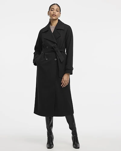 Faux-Wool Trench Coat