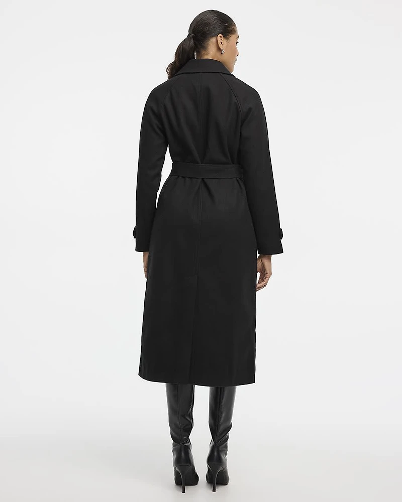 Manteau trench en fausse laine