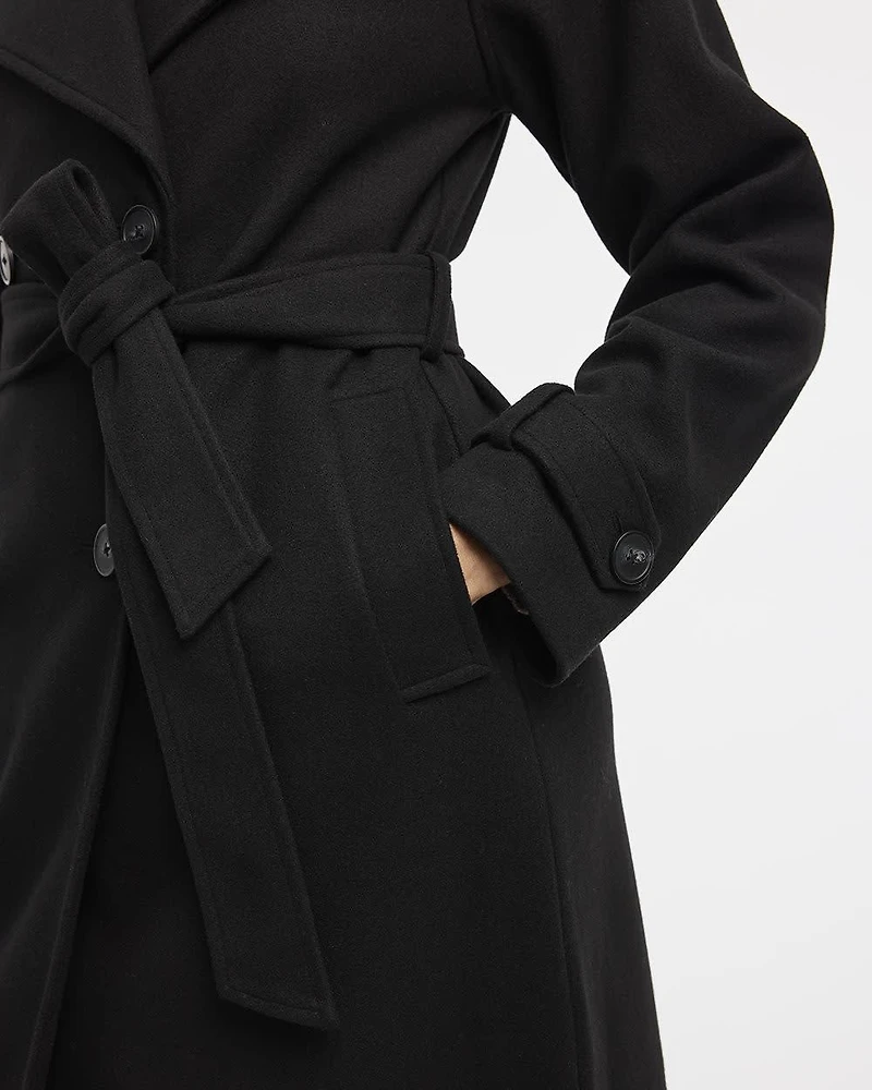 Manteau trench en fausse laine