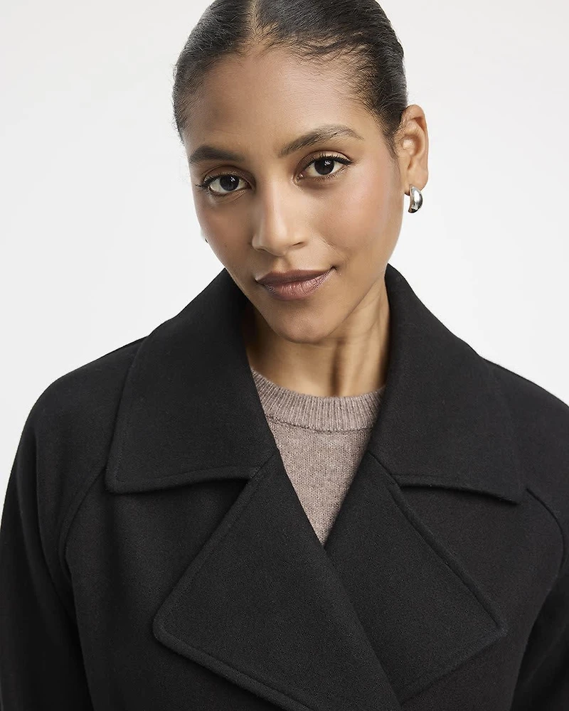 Manteau trench en fausse laine