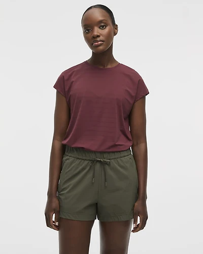 Stretch Pull-On Shorts with Zipped Pockets