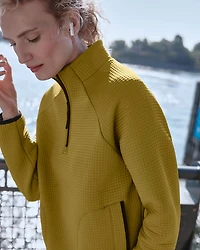 Long-Sleeve Half-Zip Mock-Neck Pullover