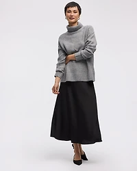 Satin A-Line Midi Skirt