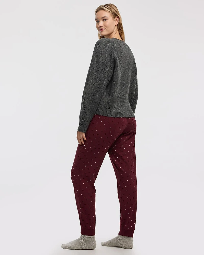 Long-Sleeve Crew-Neck Pyjama Pullover with Dog