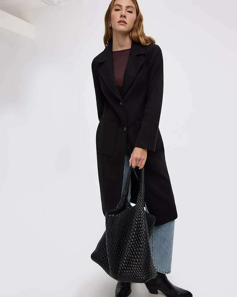 Long Coat with Two-Button Closure