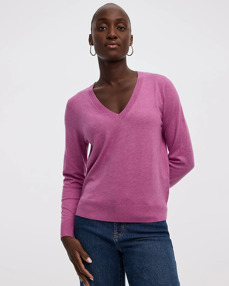 Long-Sleeve V-Neck Pullover