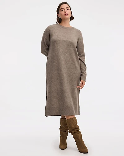 Robe midi en tricot DouceMaille à col rond