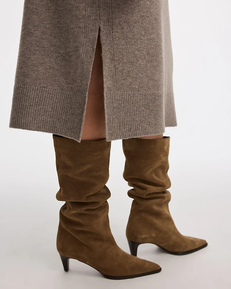 Robe midi en tricot DouceMaille à col rond