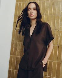 Short-Sleeve Shirt with Notch Collar