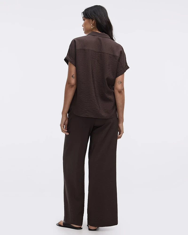 Short-Sleeve Shirt with Notch Collar