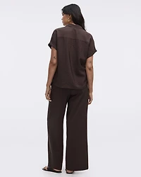 Short-Sleeve Shirt with Notch Collar