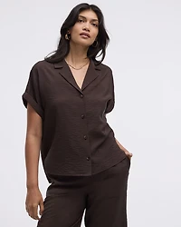 Short-Sleeve Shirt with Notch Collar