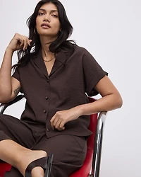 Short-Sleeve Shirt with Notch Collar