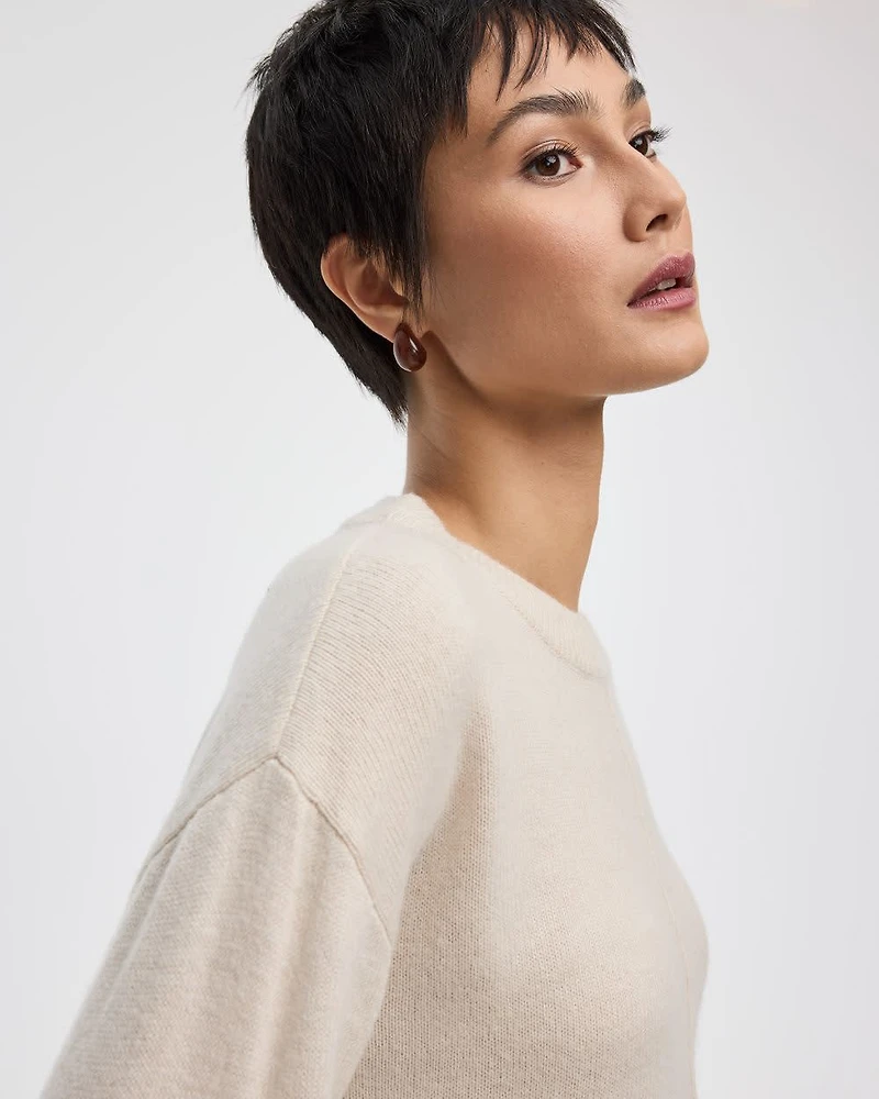 Cashmere-Blend Crew-Neck Pullover