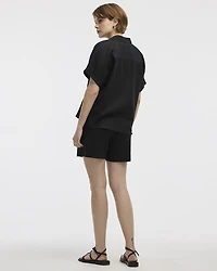 Short-Sleeve Linen-Blend Shirt