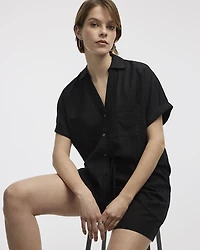 Short-Sleeve Linen-Blend Shirt
