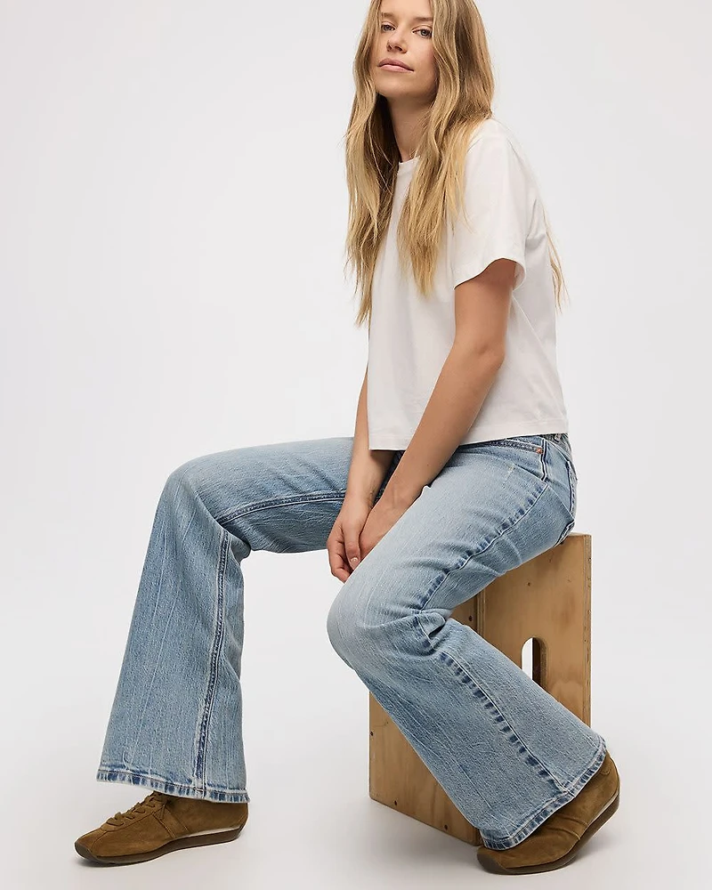 Flare-Leg Mid-Rise Jean
