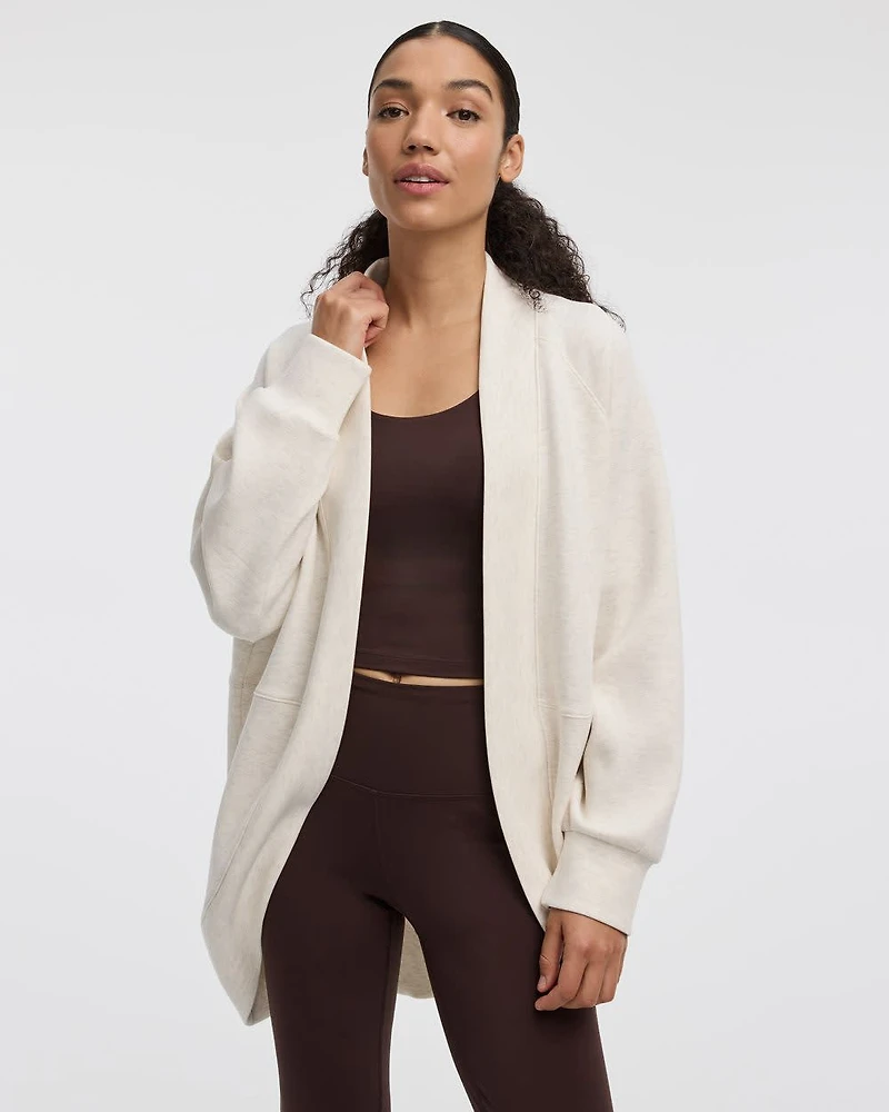 Long-Sleeve Open Cardigan with Pockets