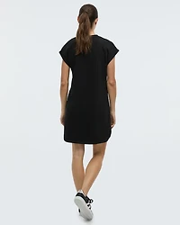 Extended-Sleeve Crew-Neck Dress with Pockets