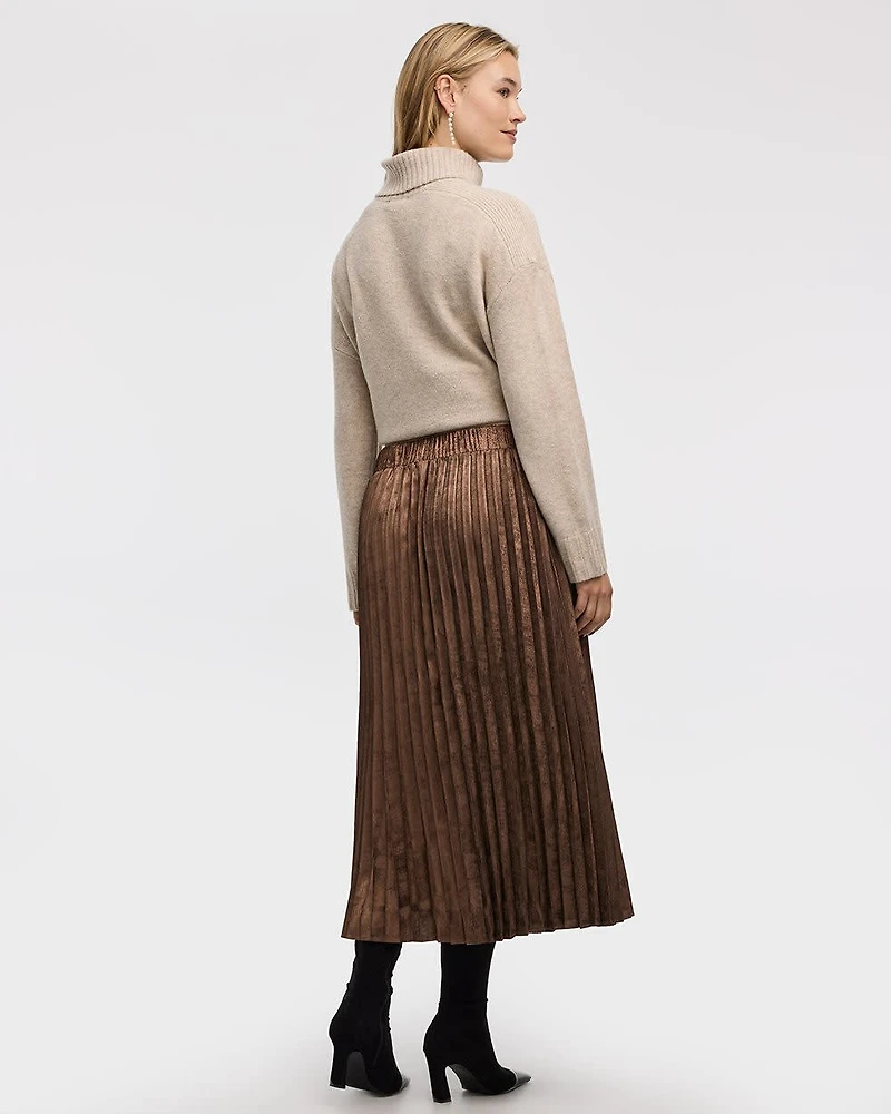 Jupe midi plissée en lamé