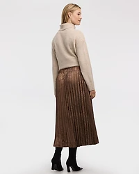 Jupe midi plissée en lamé