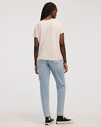 Short-Dolman-Sleeve Boat-Neck T-Shirt