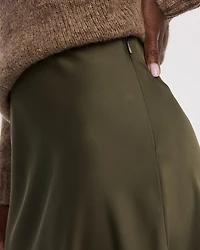Satin A-Line Midi Skirt