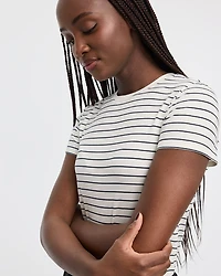 T-shirt rayé super doux à col rond