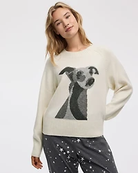 Long-Sleeve Crew-Neck Pullover with Dog