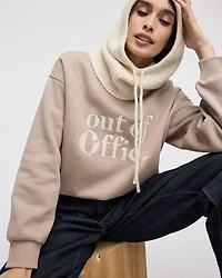 Long-Sleeve Crew-Neck Fleece Sweatshirt with Quotes