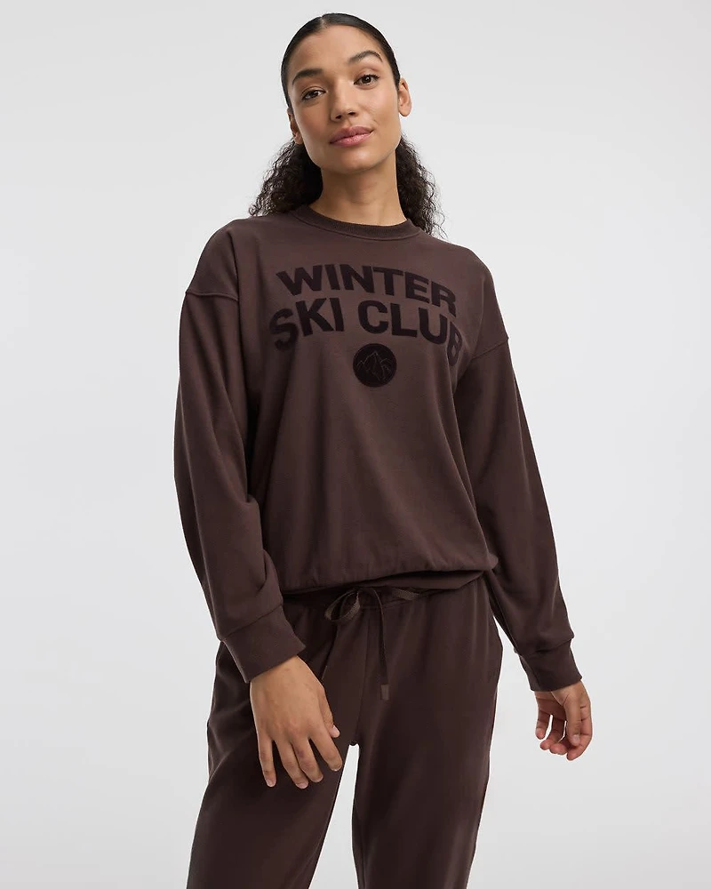 Long-Sleeve Crew-Neck Polar Fleece Sweater