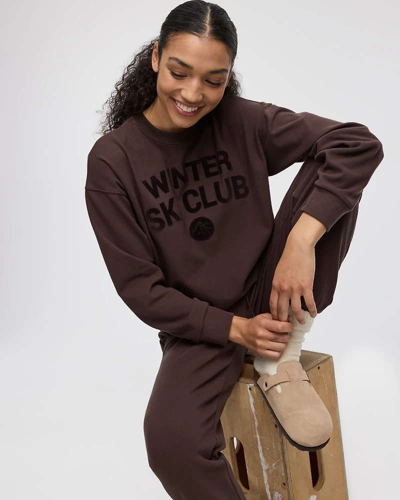 Long-Sleeve Crew-Neck Polar Fleece Sweater