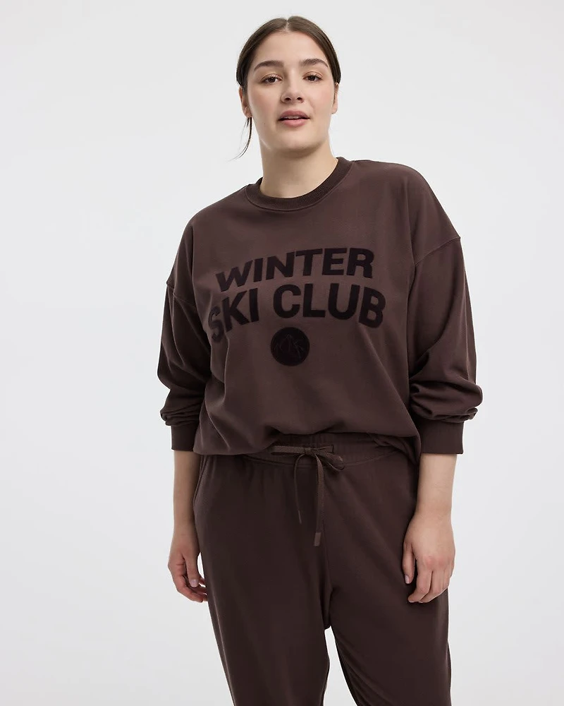 Long-Sleeve Crew-Neck Polar Fleece Sweater