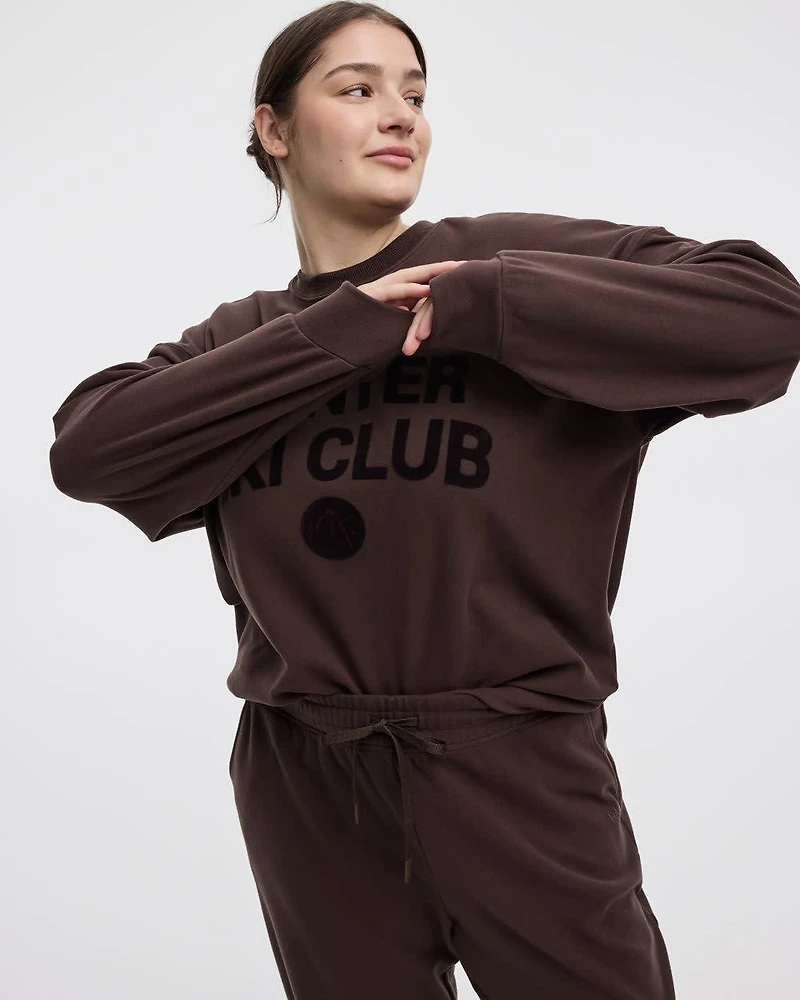 Long-Sleeve Crew-Neck Polar Fleece Sweater