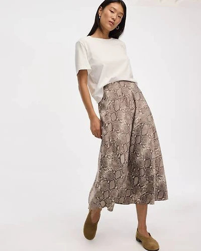 A-Line Midi Satin Skirt