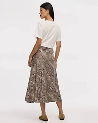 A-Line Midi Satin Skirt