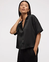 Satiny Short-Sleeve Shirt